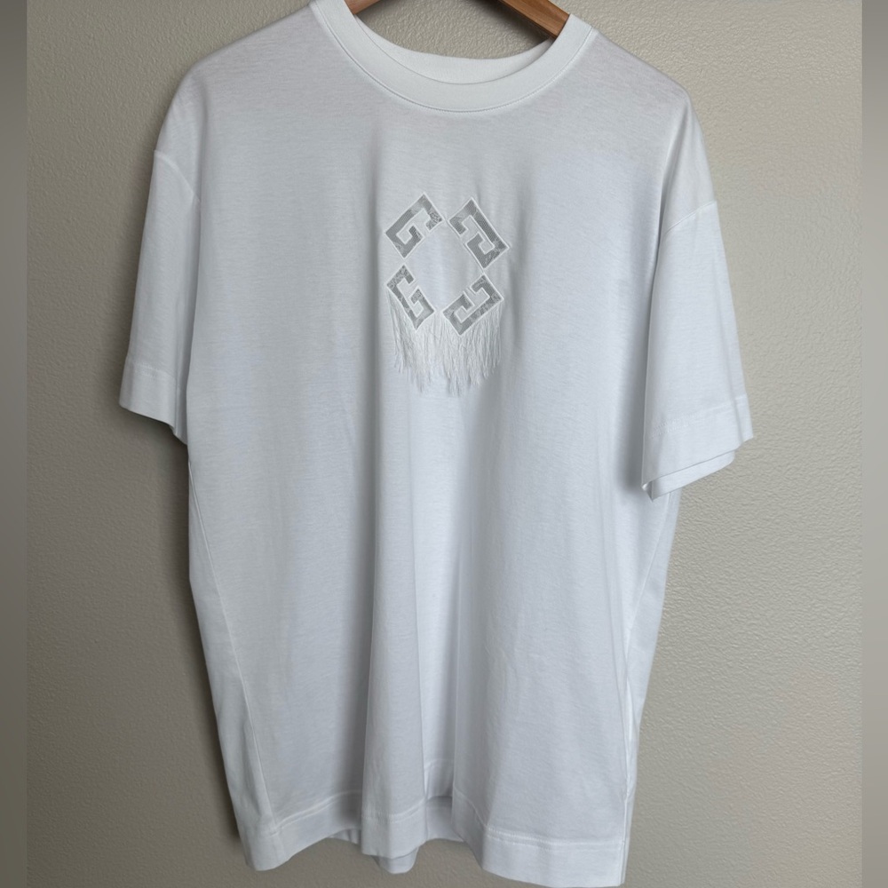 Givenchy White Short Sleeve Tee with Logo